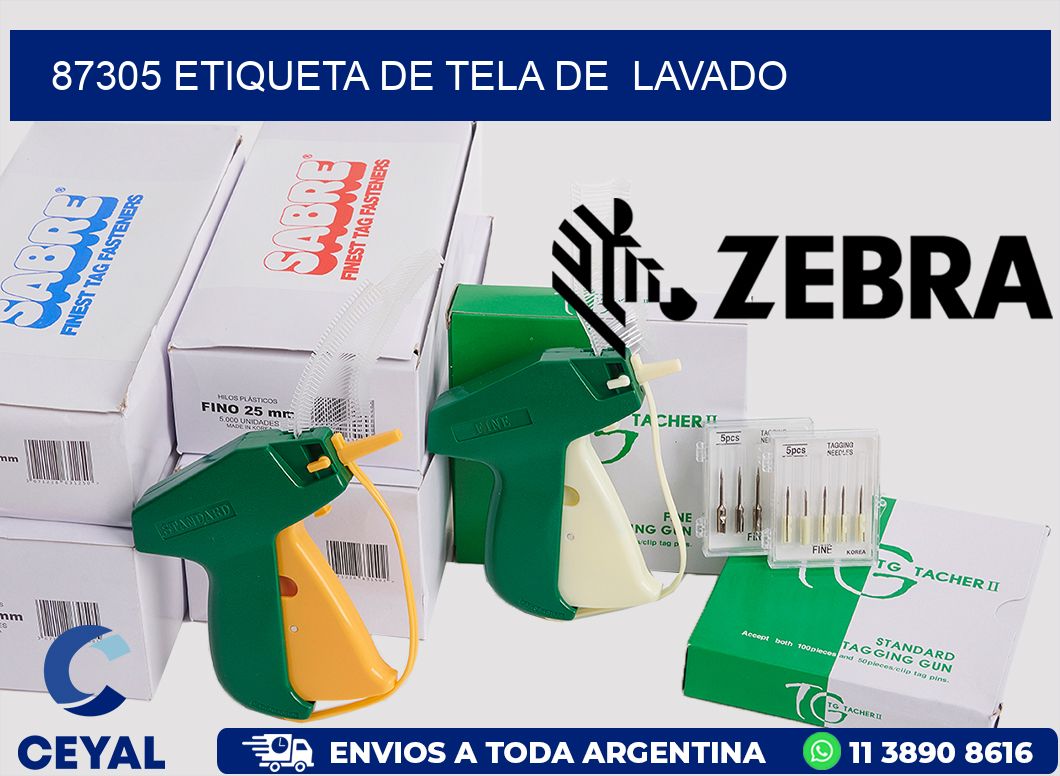 87305 etiqueta de tela de  lavado