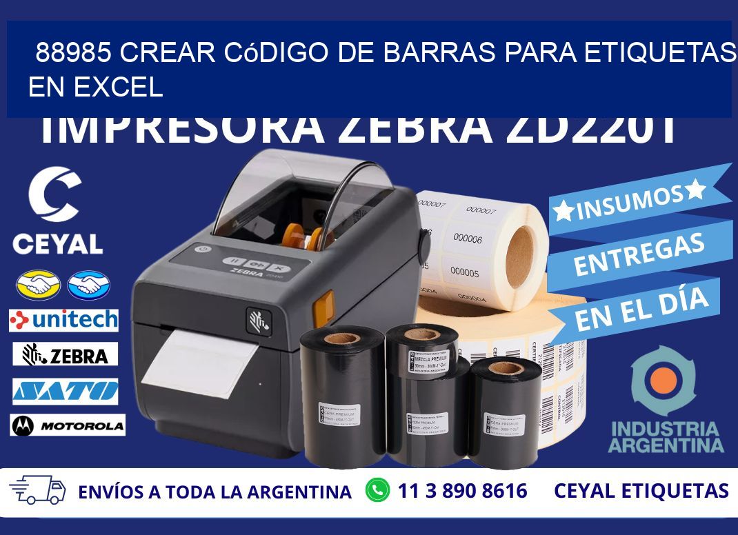88985 Crear código de barras para etiquetas en Excel