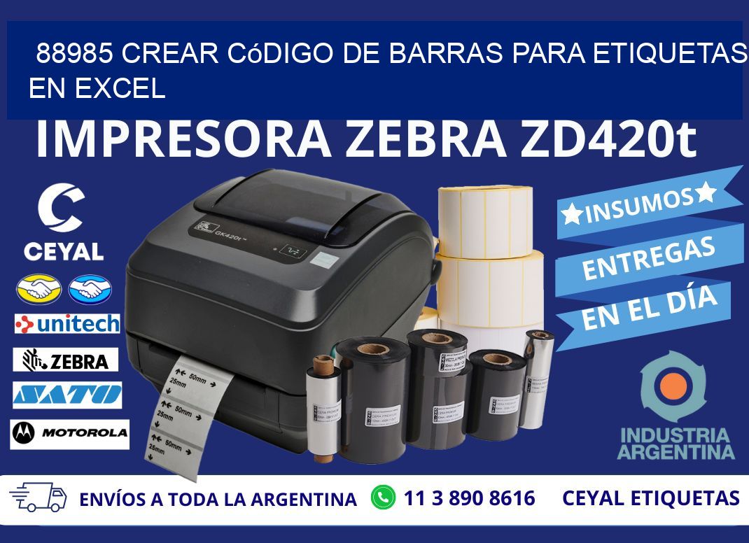 88985 Crear código de barras para etiquetas en Excel
