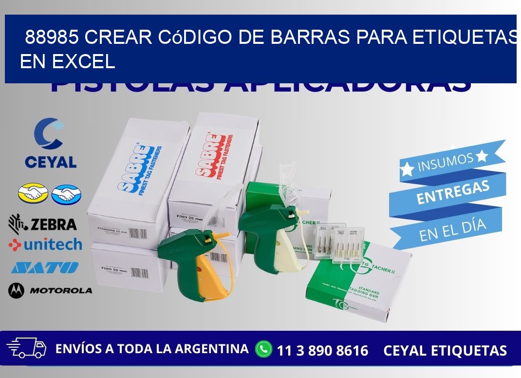 88985 Crear código de barras para etiquetas en Excel