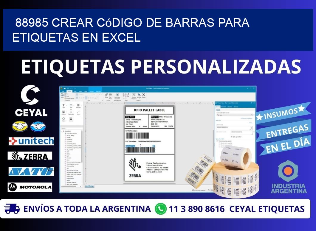 88985 Crear código de barras para etiquetas en Excel
