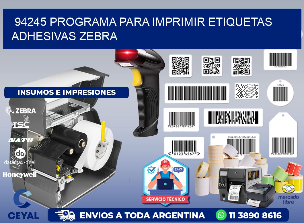 94245 Programa para imprimir etiquetas adhesivas zebra