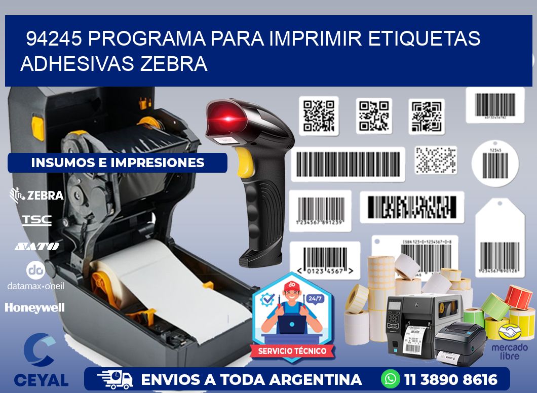 94245 Programa para imprimir etiquetas adhesivas zebra