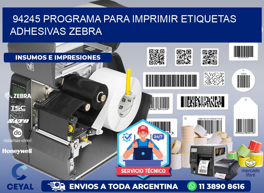 94245 Programa para imprimir etiquetas adhesivas zebra