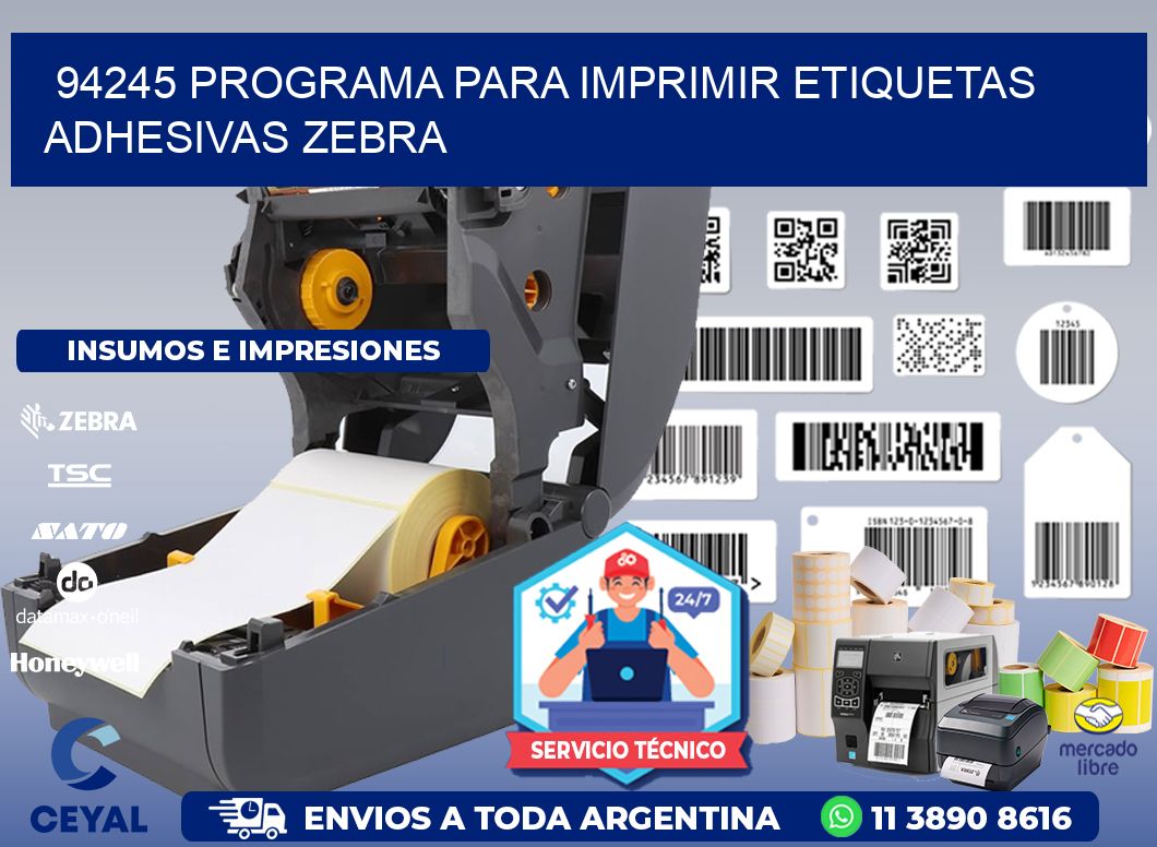 94245 Programa para imprimir etiquetas adhesivas zebra