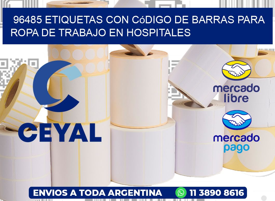 96485 Etiquetas con código de barras para ropa de trabajo en hospitales