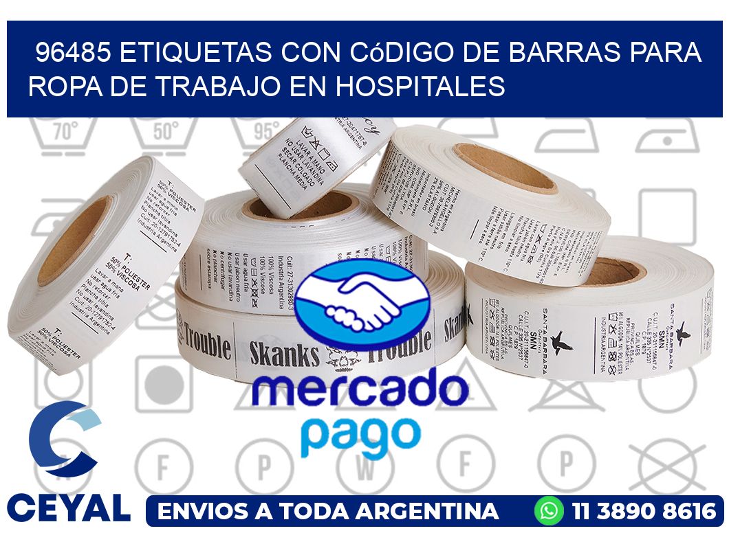 96485 Etiquetas con código de barras para ropa de trabajo en hospitales