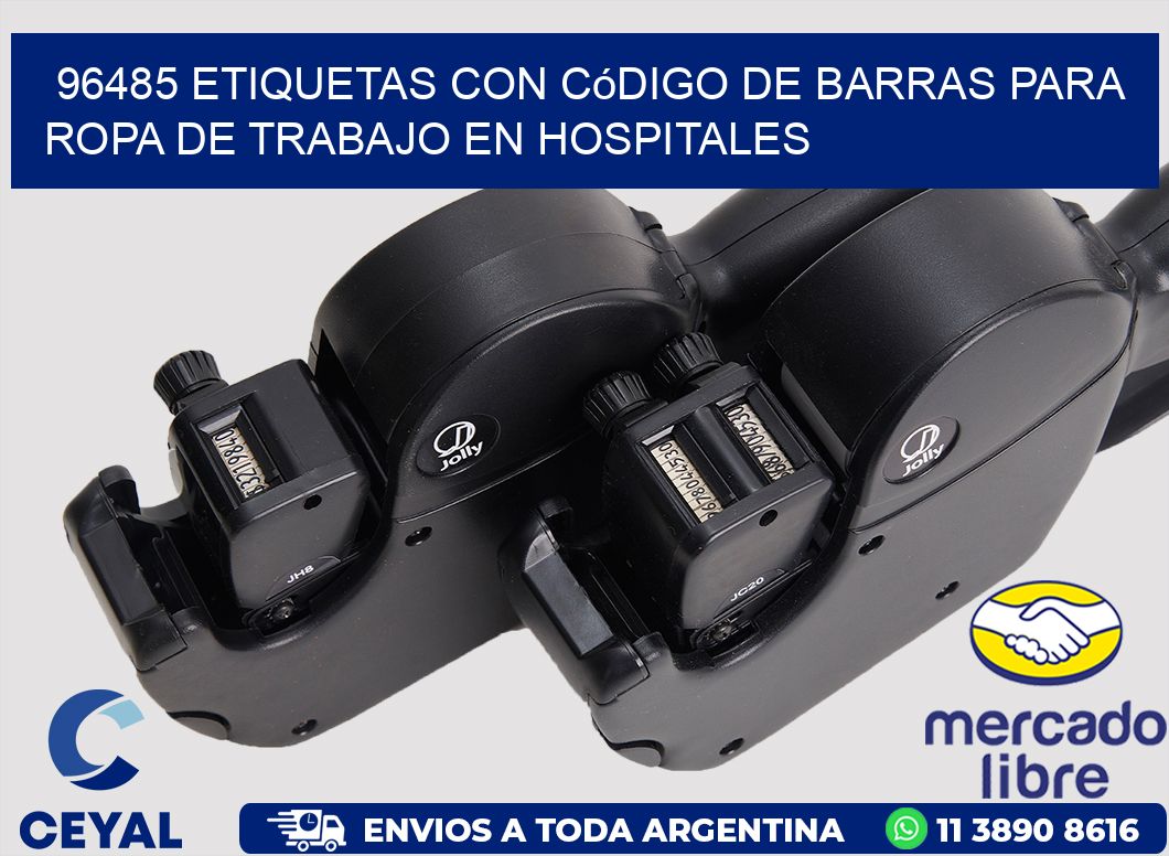 96485 Etiquetas con código de barras para ropa de trabajo en hospitales