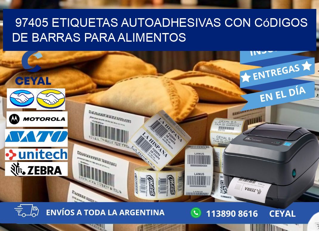 97405 Etiquetas autoadhesivas con códigos de barras para alimentos