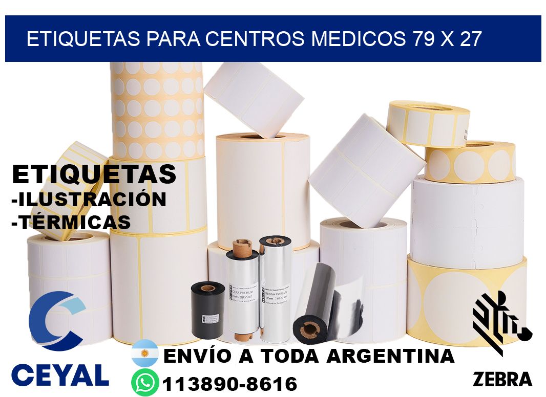 ETIQUETAS PARA CENTROS MEDICOS 79 x 27