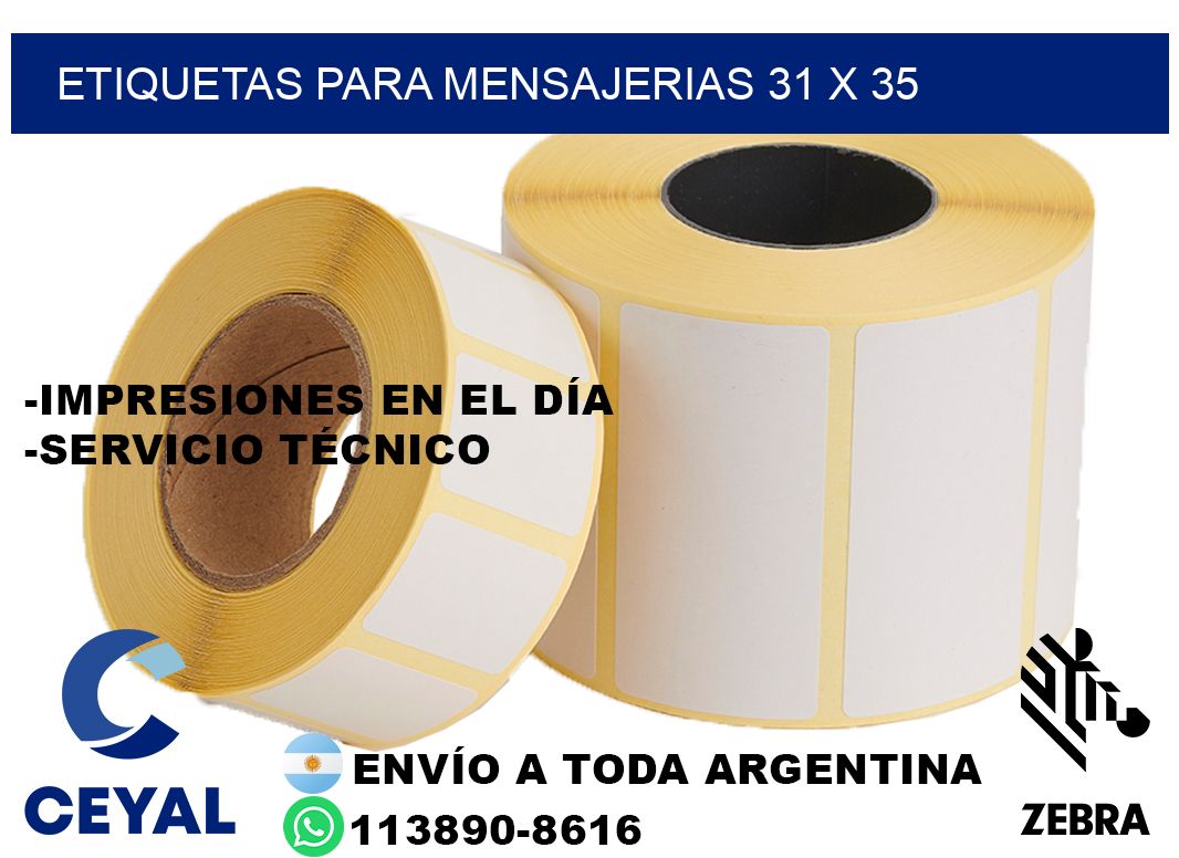 ETIQUETAS PARA MENSAJERIAS 31 x 35