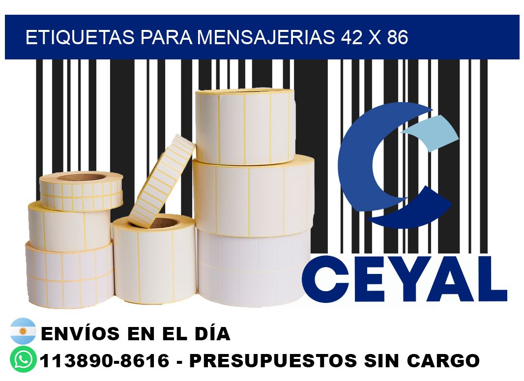 ETIQUETAS PARA MENSAJERIAS 42 x 86