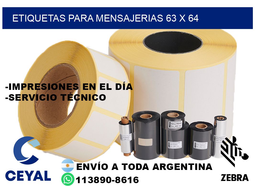 ETIQUETAS PARA MENSAJERIAS 63 x 64