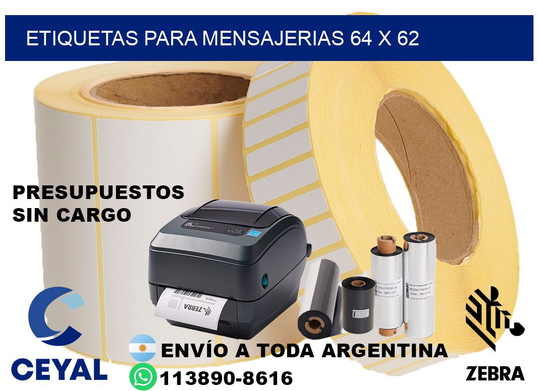 ETIQUETAS PARA MENSAJERIAS 64 x 62
