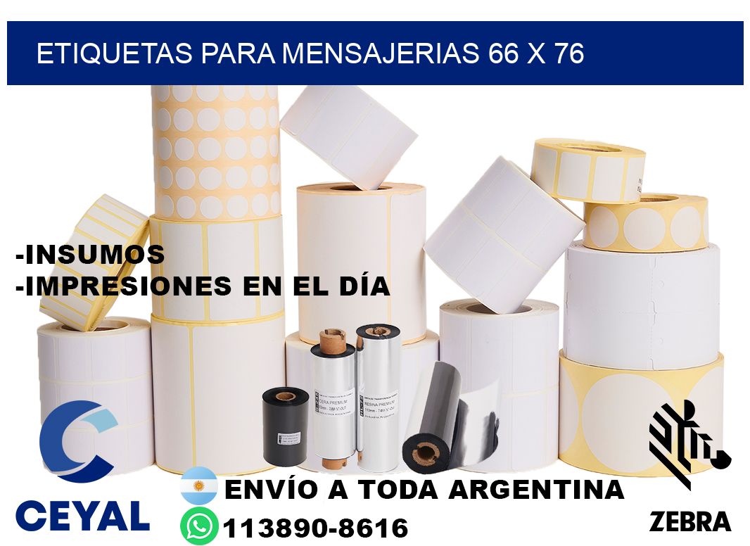 ETIQUETAS PARA MENSAJERIAS 66 x 76
