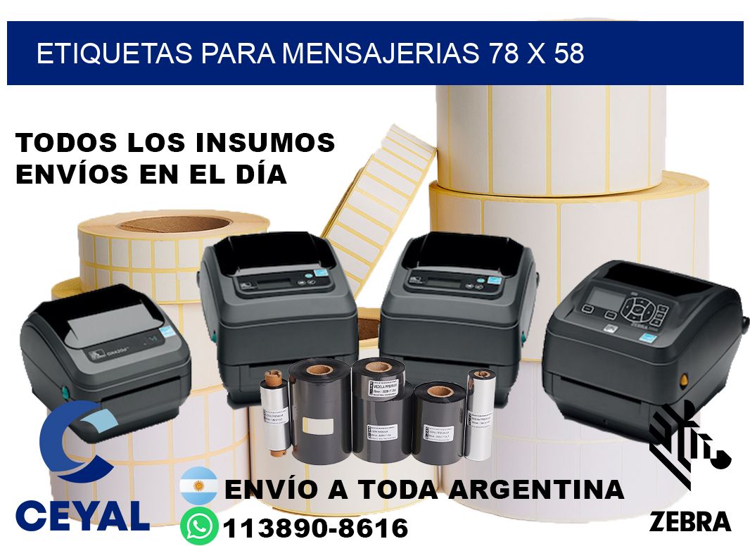 ETIQUETAS PARA MENSAJERIAS 78 x 58