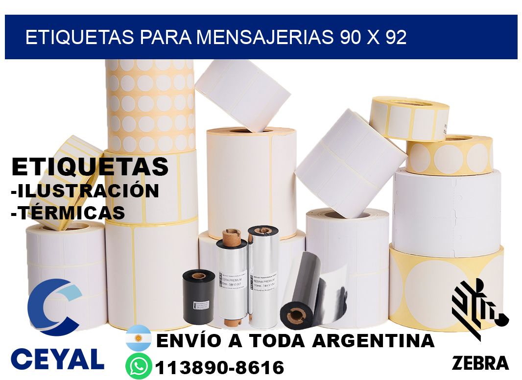 ETIQUETAS PARA MENSAJERIAS 90 x 92