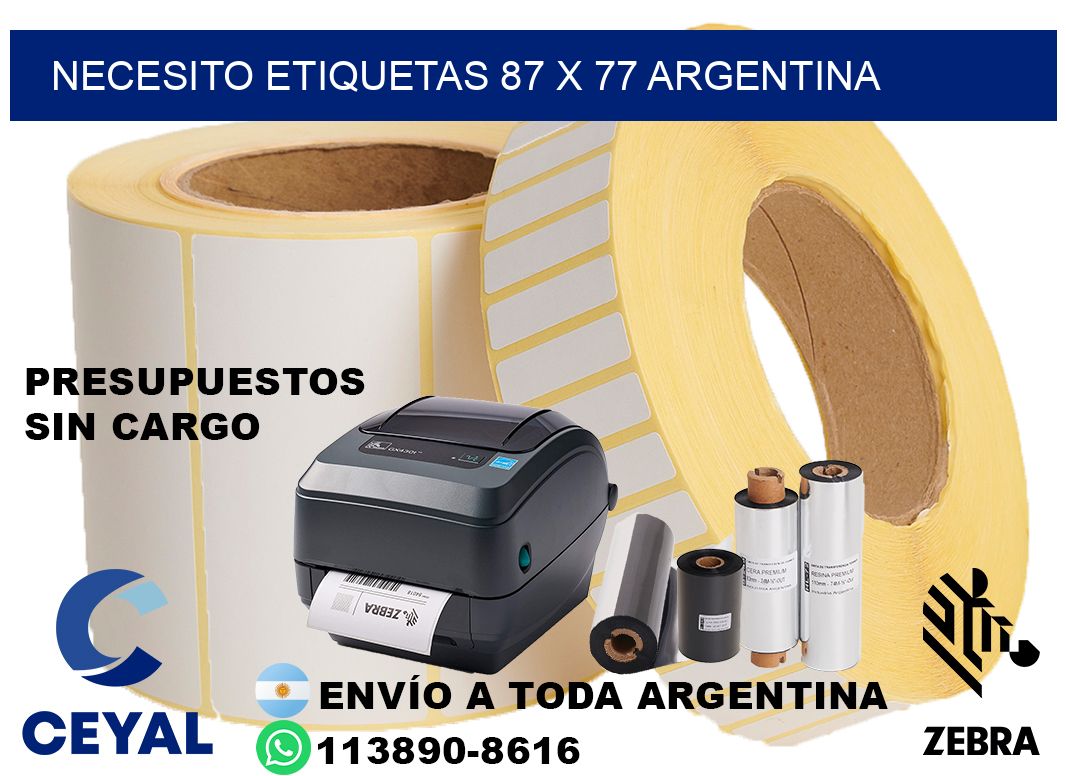Necesito etiquetas 87 x 77 argentina