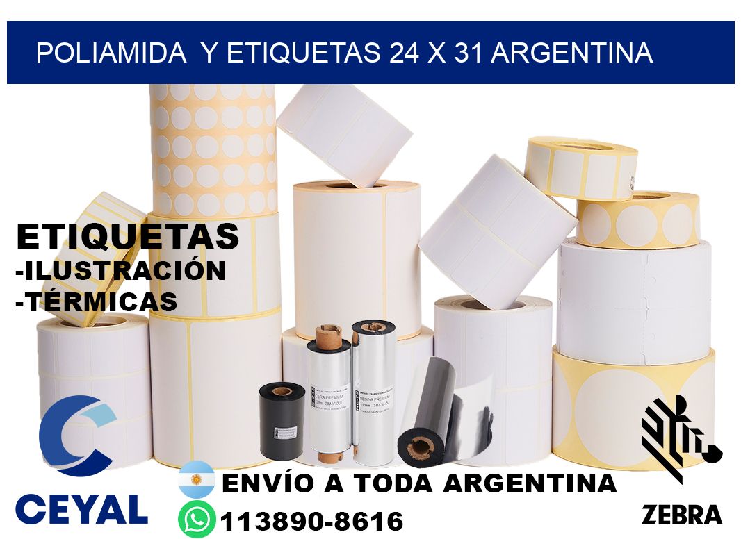 Poliamida  y etiquetas 24 x 31 argentina