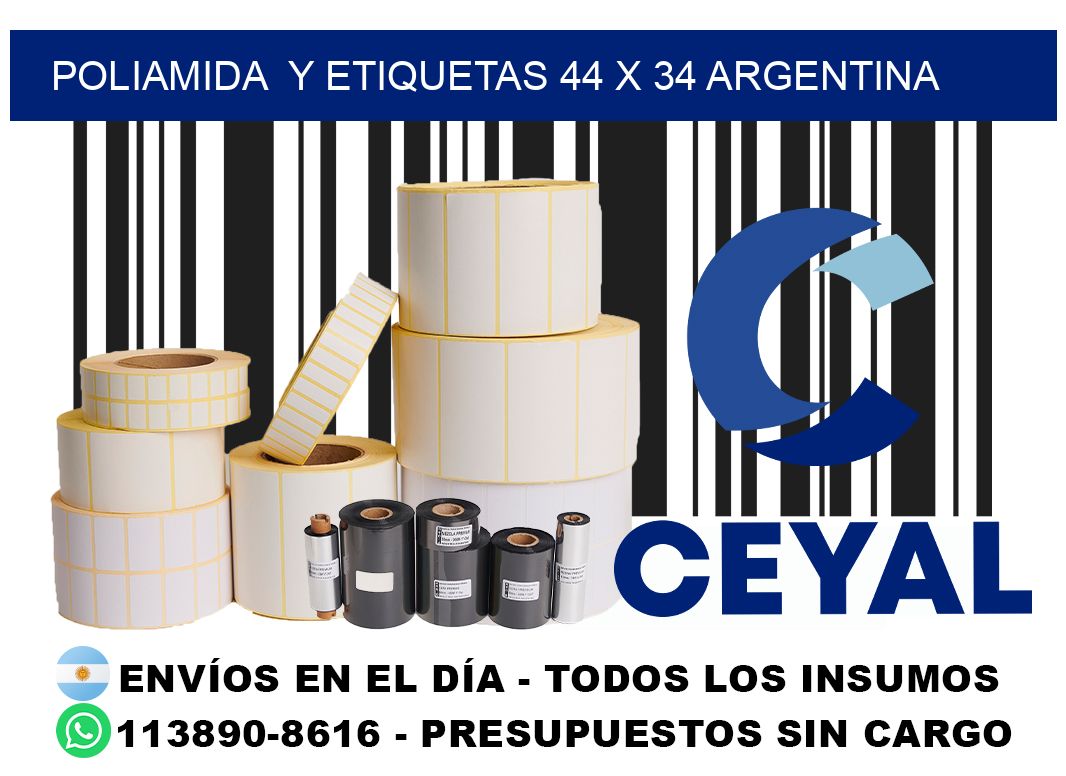 Poliamida  y etiquetas 44 x 34 argentina