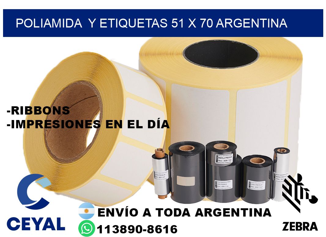 Poliamida  y etiquetas 51 x 70 argentina