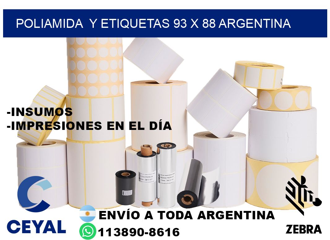 Poliamida  y etiquetas 93 x 88 argentina