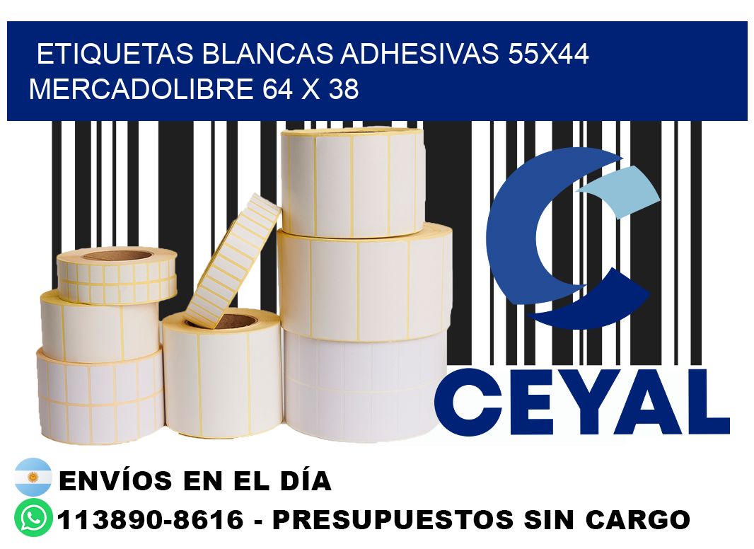 etiquetas blancas adhesivas 55x44 mercadolibre 64 x 38