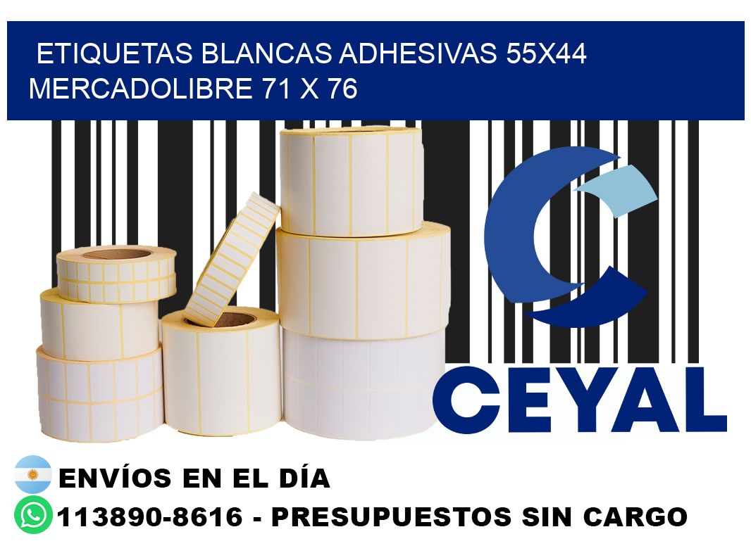 etiquetas blancas adhesivas 55x44 mercadolibre 71 x 76