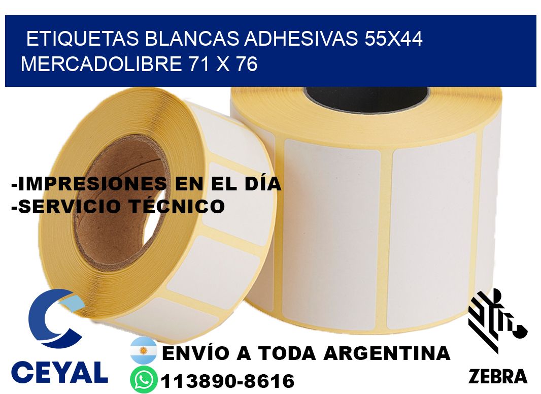 etiquetas blancas adhesivas 55x44 mercadolibre 71 x 76