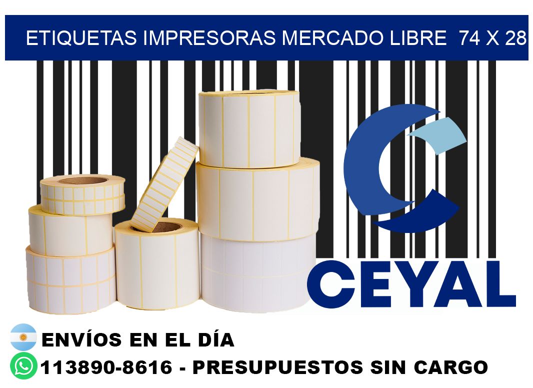 etiquetas impresoras mercado libre  74 x 28