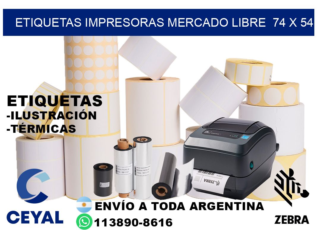 etiquetas impresoras mercado libre  74 x 54