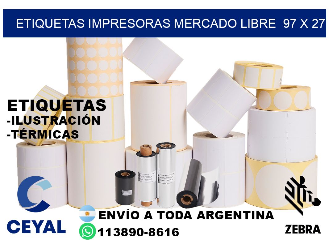 etiquetas impresoras mercado libre  97 x 27