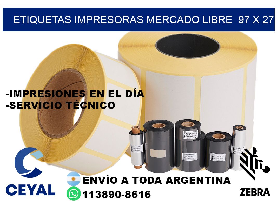 etiquetas impresoras mercado libre  97 x 27