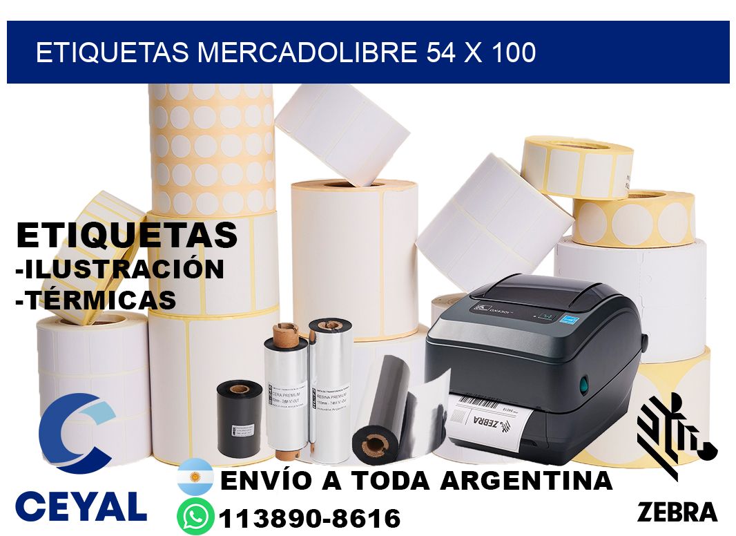 etiquetas mercadolibre 54 x 100