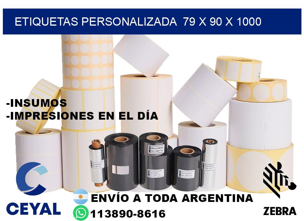 etiquetas personalizada  79 x 90 x 1000