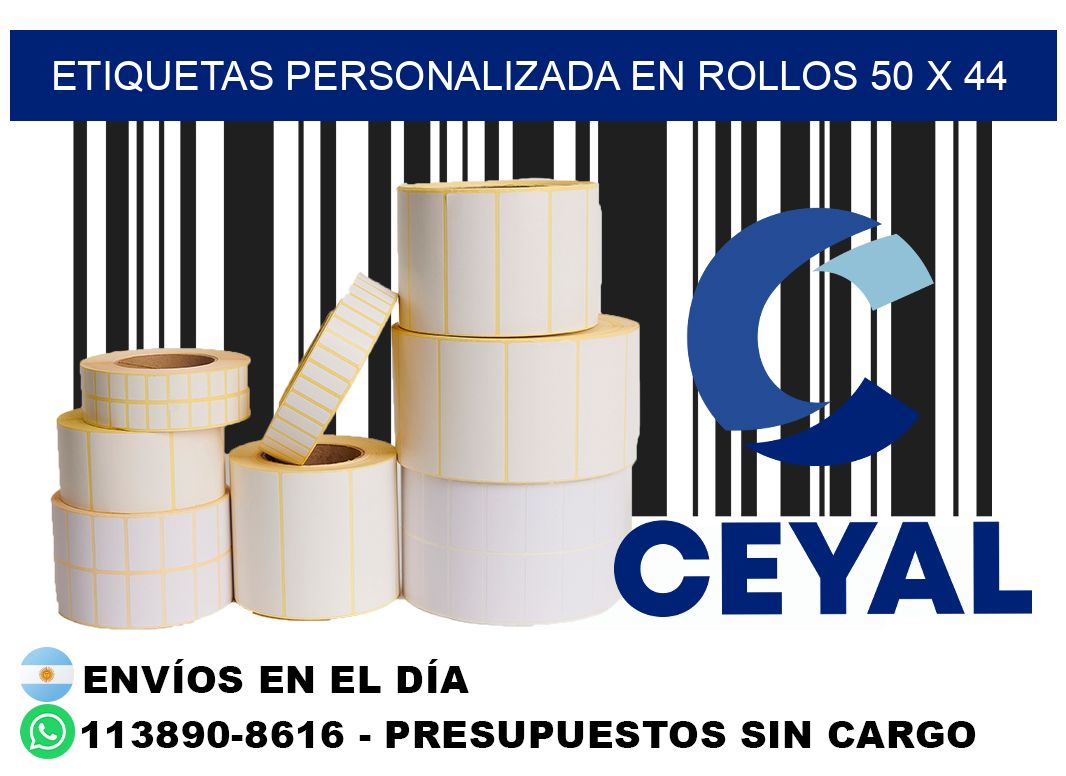 etiquetas personalizada en rollos 50 x 44