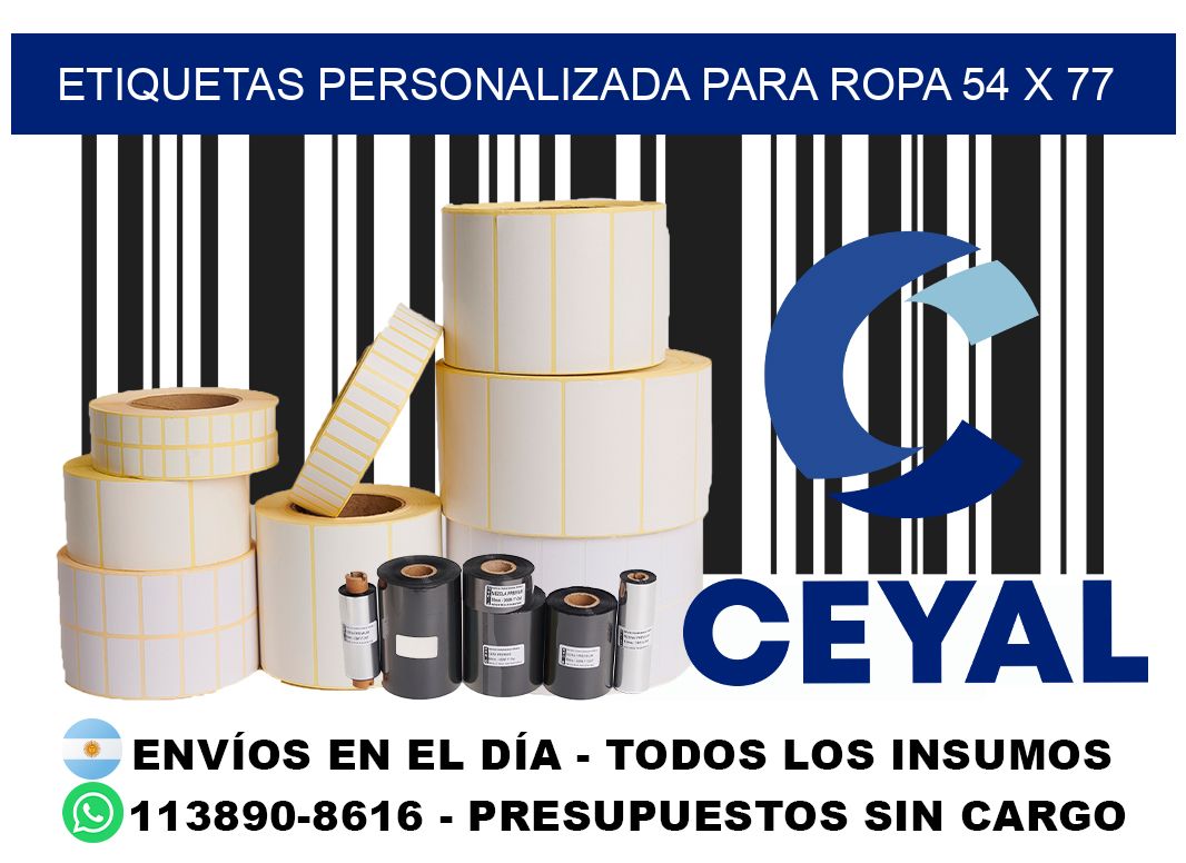 etiquetas personalizada para ropa 54 x 77