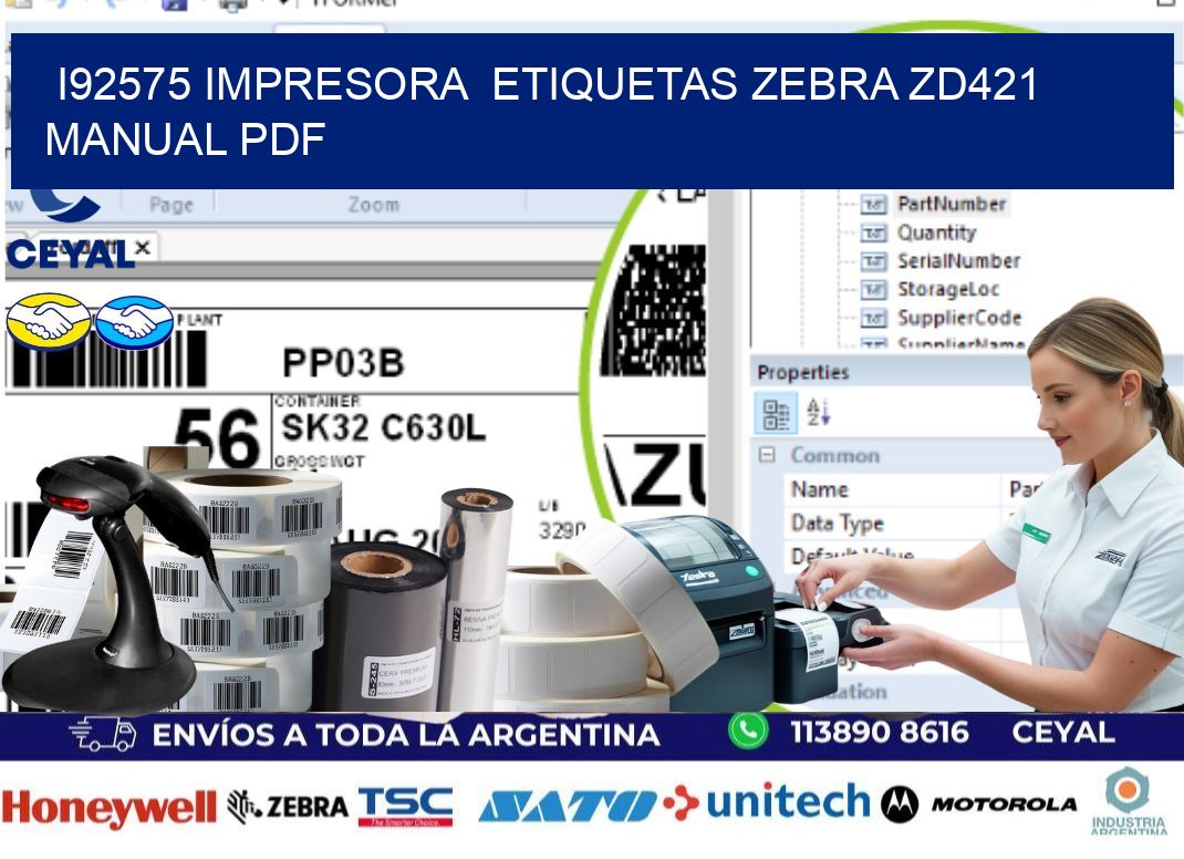 i92575 impresora  etiquetas Zebra ZD421 manual PDF