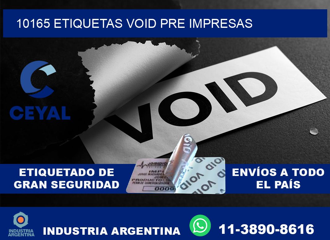 10165 etiquetas void pre impresas