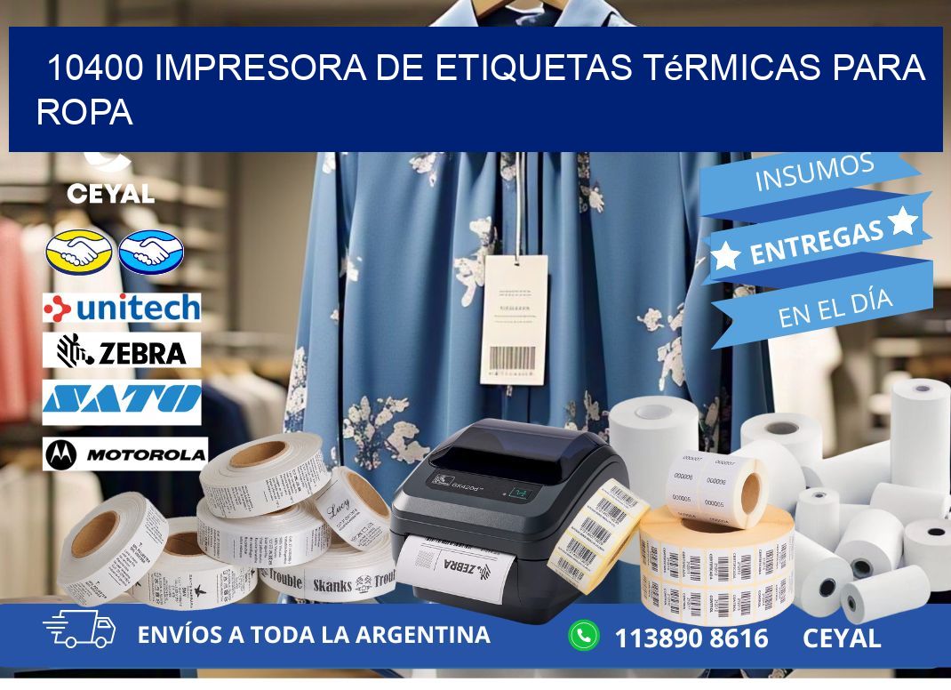 10400 impresora de etiquetas térmicas para ropa
