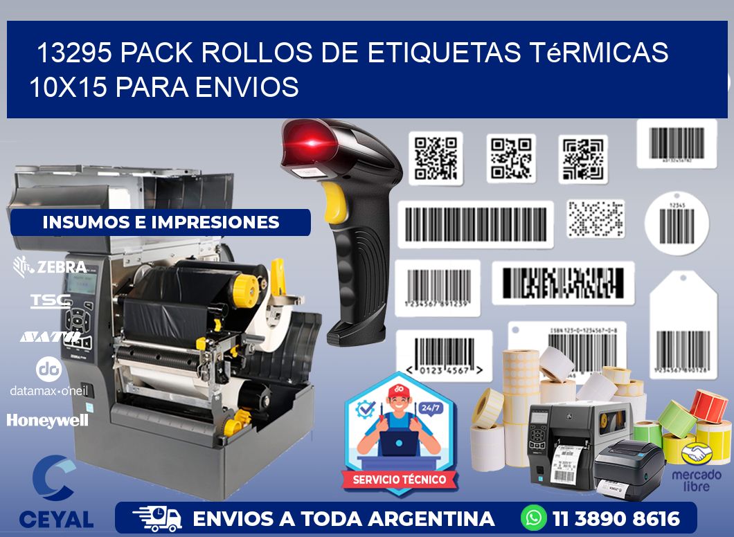 13295 pack rollos de etiquetas térmicas 10x15 para Envios