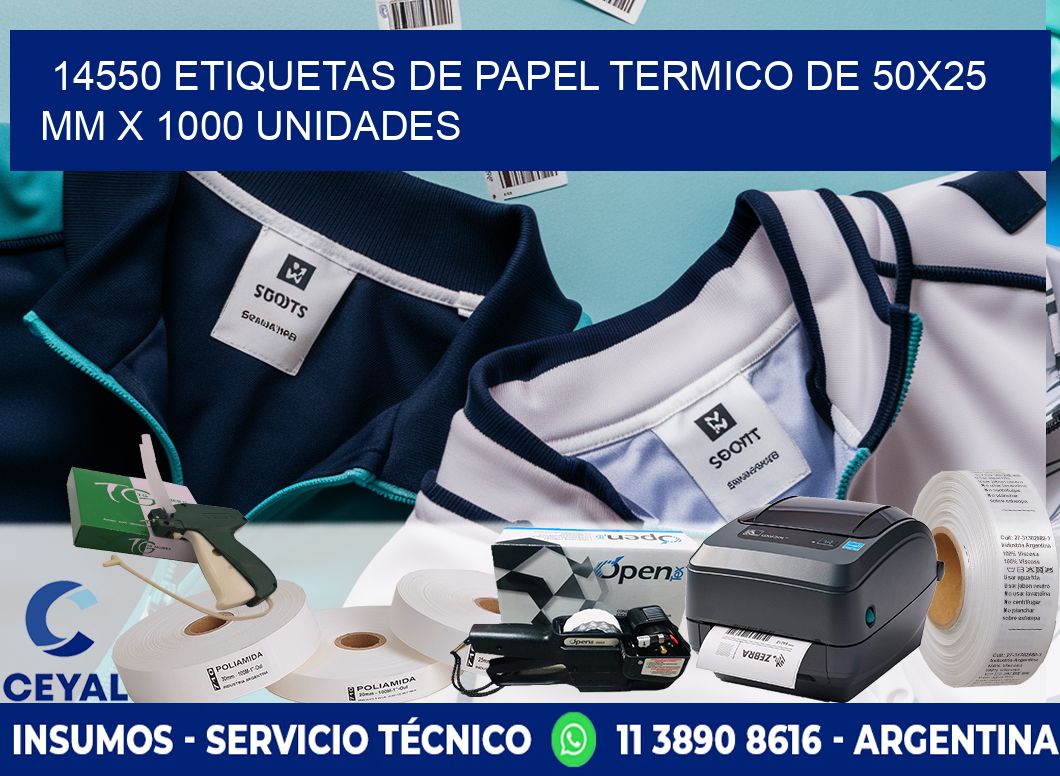 14550 Etiquetas De Papel Termico De 50x25 Mm X 1000 Unidades