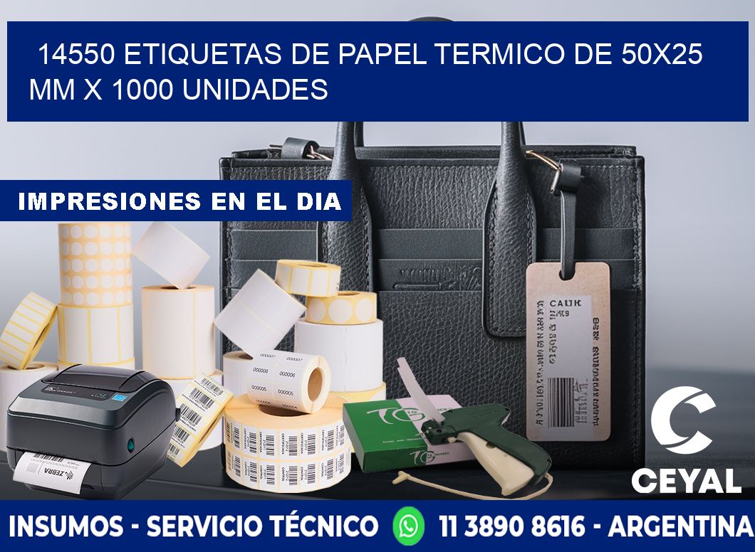 14550 Etiquetas De Papel Termico De 50x25 Mm X 1000 Unidades