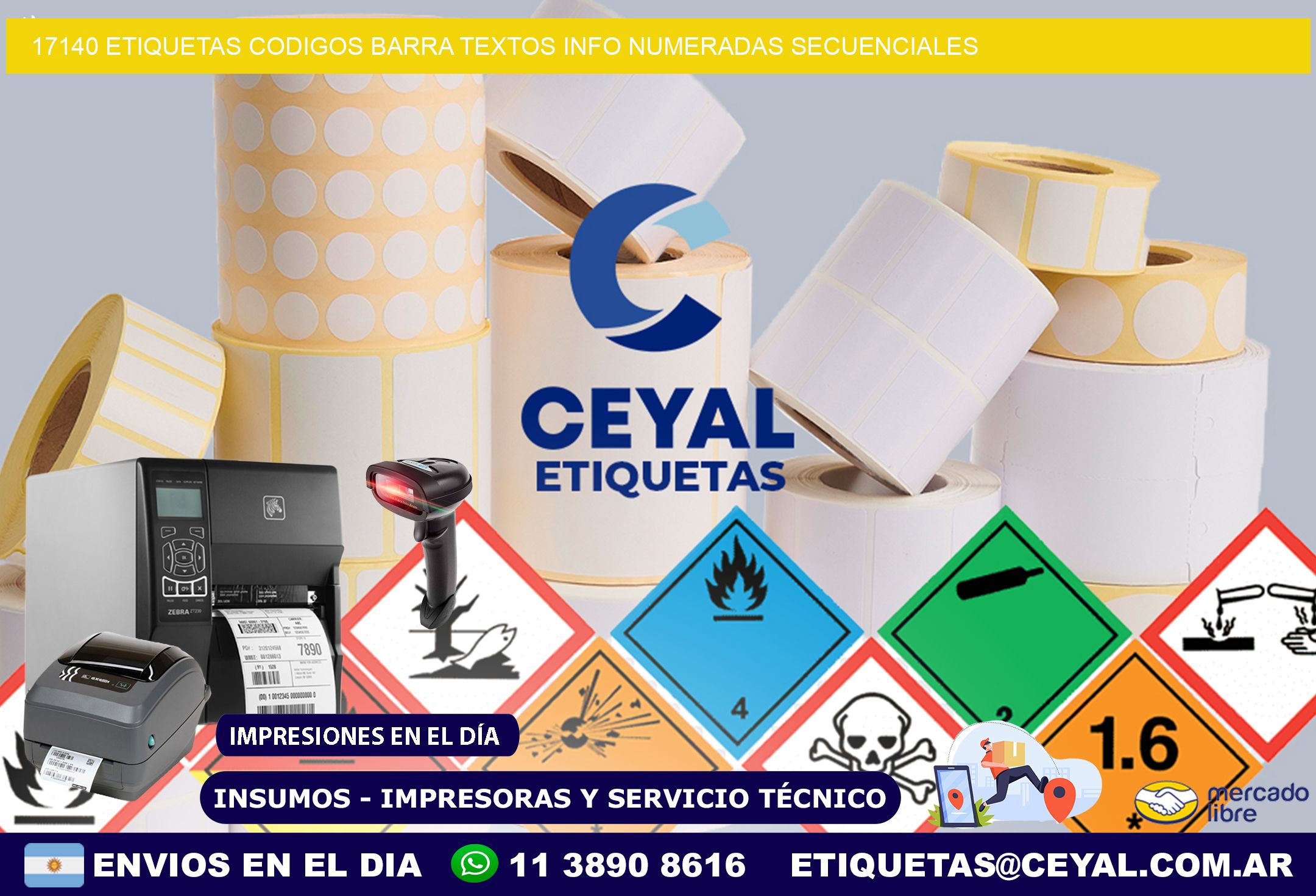 17140 Etiquetas Codigos Barra Textos Info Numeradas Secuenciales