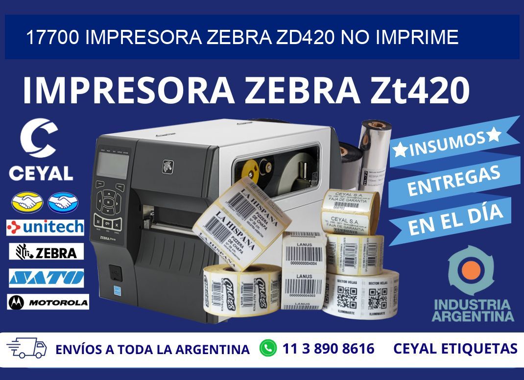 17700 Impresora Zebra ZD420 no imprime