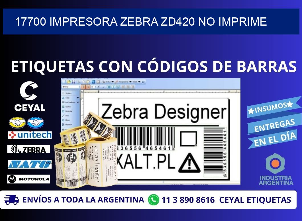 17700 Impresora Zebra ZD420 no imprime