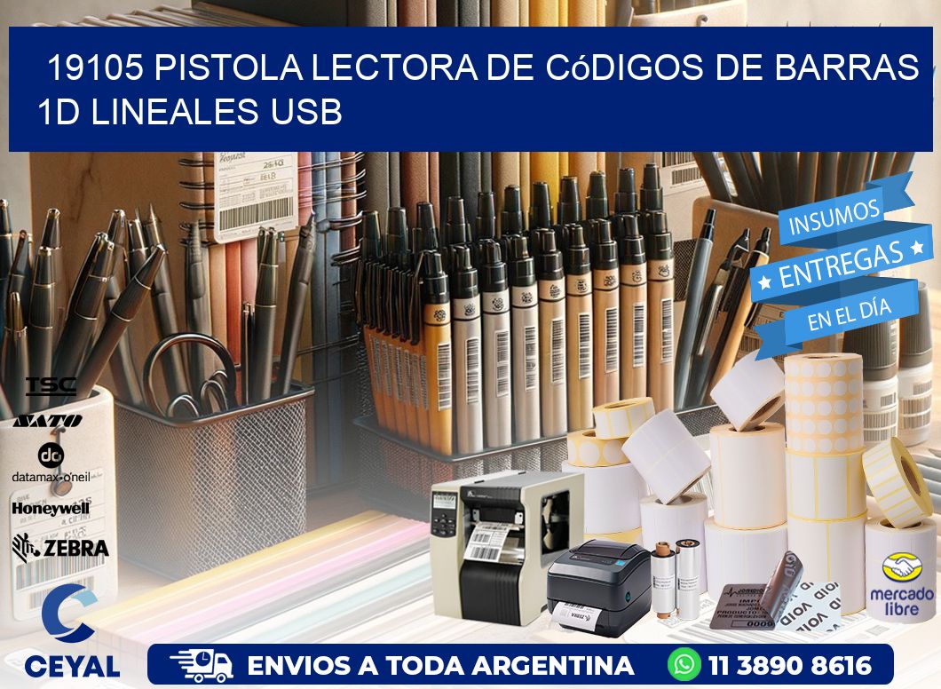 19105 Pistola Lectora De Códigos De Barras 1d Lineales Usb