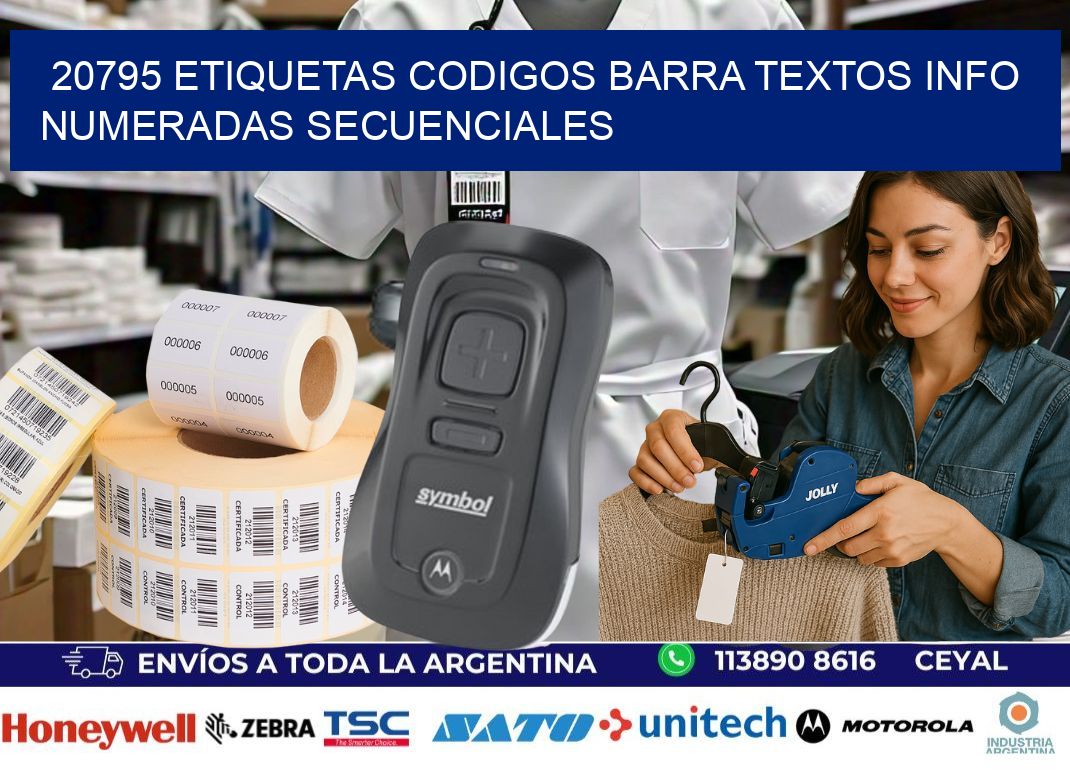 20795 Etiquetas Codigos Barra Textos Info Numeradas Secuenciales