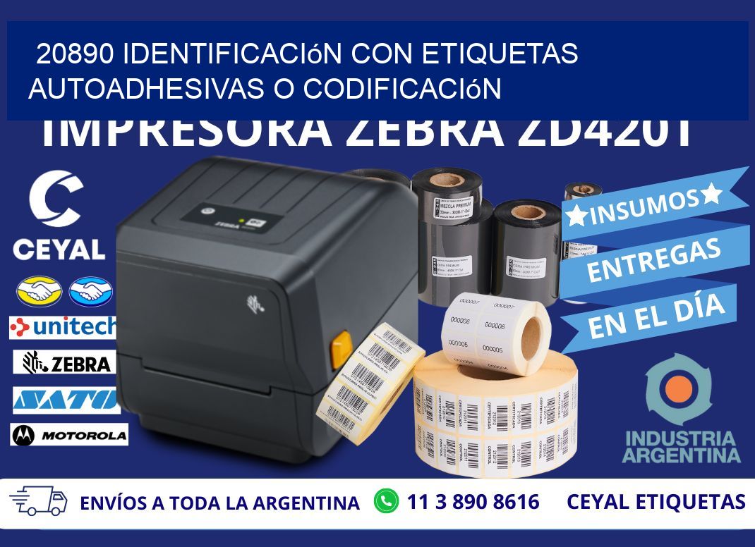 20890 identificación con etiquetas autoadhesivas o codificación