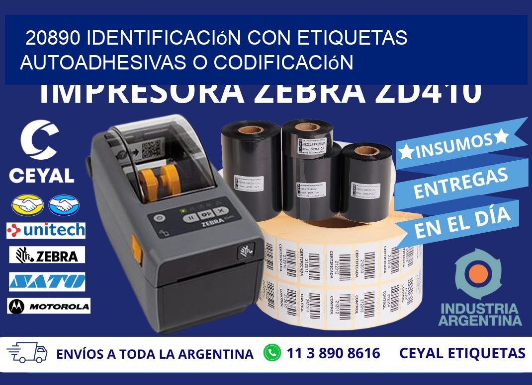 20890 identificación con etiquetas autoadhesivas o codificación